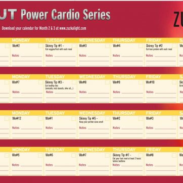 ZCut Power Cardio Schedule month 1