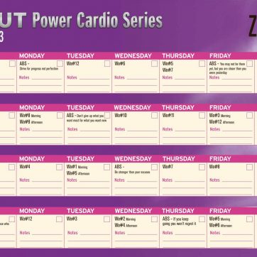 ZCut Power Cardio Schedule month 3